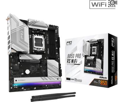 Obrázek ASRock MB Sc AM5 B850 Pro RS WiFi, AMD B850, 4xDDR5, 1xUSB-C, HDMI, WiFi, ATX