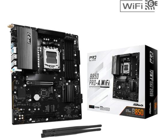 Obrázek ASRock MB Sc AM5 B850 Pro-A WiFi, AMD B850, 4xDDR5, 1xUSB-C, 1xHDMI, WiFi, ATX