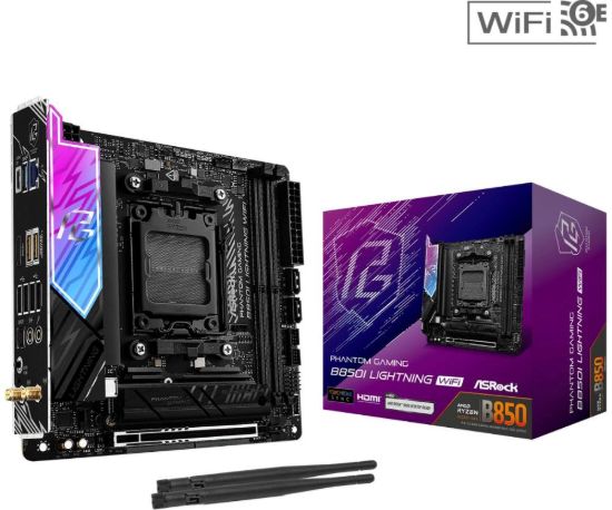 Obrázek ASRock MB Sc AM5 B850I Lightning WiFi, AMD B850, 2xDDR5, 1xUSB4, 1xHDMI, WiFi, Mini-ITX