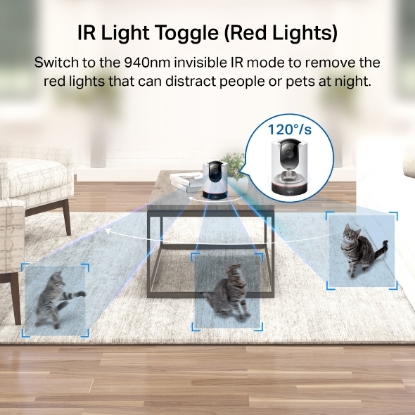 Obrázek TP-LINK TAPO C225 Tapo Pan/Tilt AI Home Security Wi-Fi Camera 2K 2560x1440 4MP Starlight Sensor 2.4GHz Wi-Fi 802.11b/g/n 12V/1A Powe