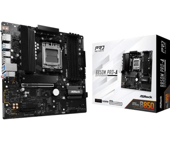 Obrázek ASRock MB Sc AM5 B850M PRO-A, AMD B850, 4xDDR5, 1xDP, 1xHDMI, mATX