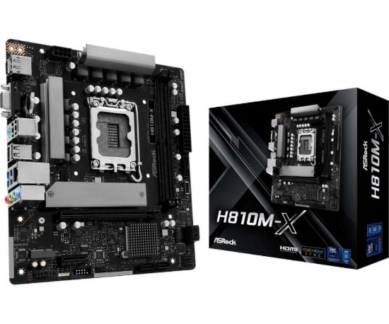 Obrázek ASRock MB Sc LGA1851 H810M-X, Intel H810, 2xDDR5, 1xDP, 1xHDMI, 1xVGA, mATX