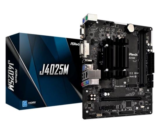 Obrázek ASRock MB Intel procesor J4025M, 2xDDR4, HDMI, VGA, DVI-D, mATX