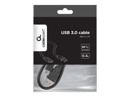 Obrázek GEMBIRD CCP-USB3-AMCM-0.5M USB 3.0 AM to Type-C cable AM/CM 0.5m black
