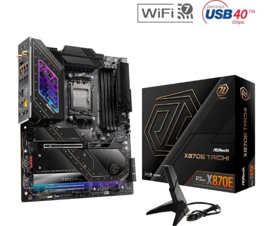 Obrázek ASRock MB Sc AM5 X870E TAICHI, AMD X870, 4xDDR5, 1xHDMI, 2xUSB4, WI-FI
