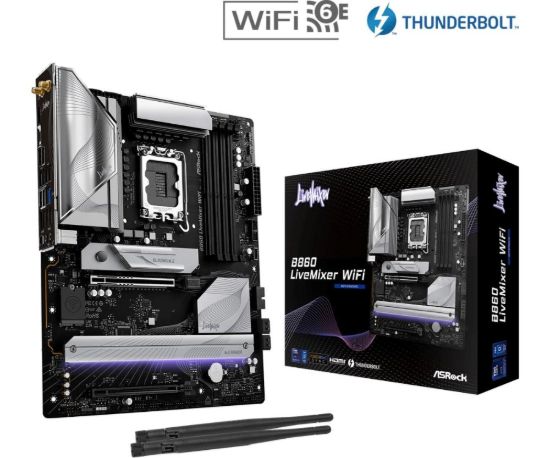 Obrázek ASRock MB Sc LGA1851 B860 LiveMixer WiFi, Intel B860, 4xDDR5, 1xThunderbolt, 1xHDMI, WiFi, ATX