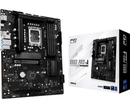 Obrázek ASRock MB Sc LGA1851 B860 Pro-A, Intel B860, 4xDDR5, 1xDP, 1xHDMI, ATX