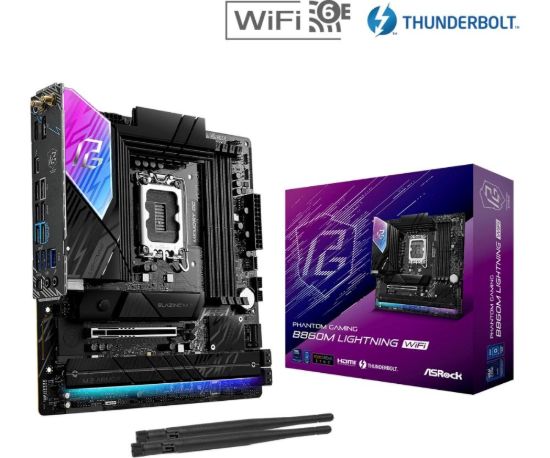 Obrázek ASRock MB Sc LGA1851 B860M Lightning WiFi, Intel B860, 4xDDR5, 1xThunderbolt, 1xDP, 1xHDMI, WiFi, mATX