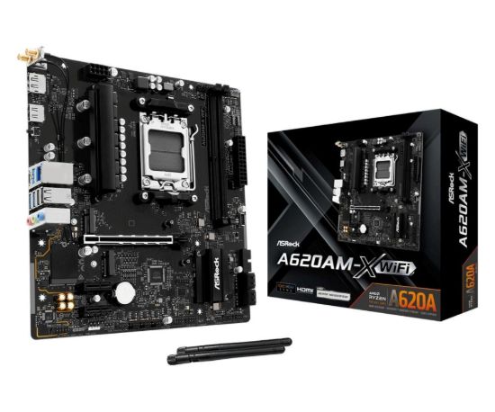 Obrázek ASRock MB Sc AM5 A620AM-X WIFI, AMD A620A, 2xDDR5, 1xHDMI, 1xDP, WIFI