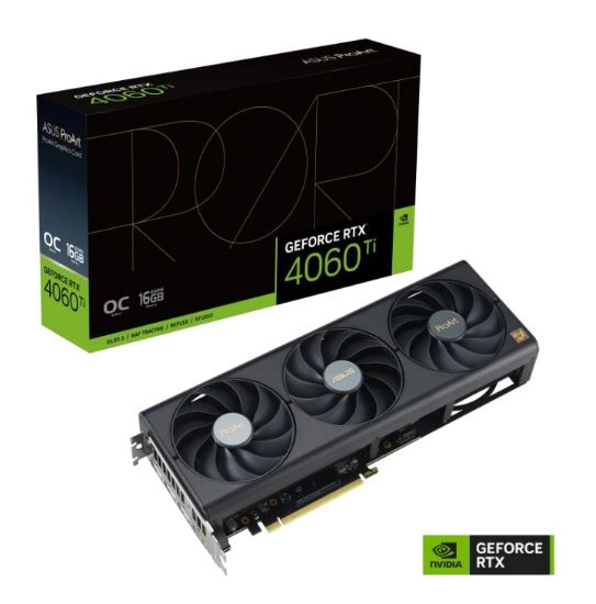 Obrázek ASUS VGA NVIDIA GeForce RTX 4060 Ti PROART OC 16G, 16G GDDR6, 3xDP, 1xHDMI