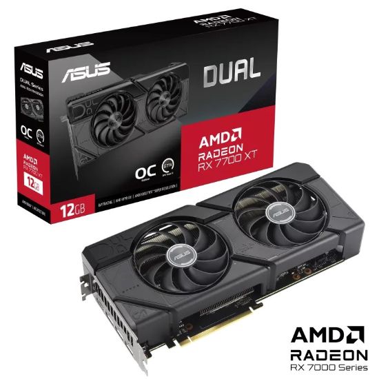 Obrázek BAZAR - ASUS VGA AMD Radeon RX 7700 XT DUAL OC 12G, 12G GDDR6, 3xDP, 1xHDMI - Po opravě (Bez příšlušenství)
