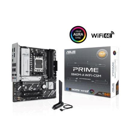 Obrázek ASUS MB Sc AM5 PRIME B840M-A WIFI, AMD B840, 4xDDR5, 2xDP, 1xHDMI, WiFi, mATX