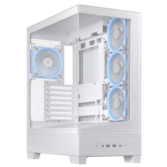 Obrázek ASUS case A31 PLUS TG ARGB, Mid Tower, Průhledná bočnice, 4x120mm ARGB Fan, ARGB Hub, bílá