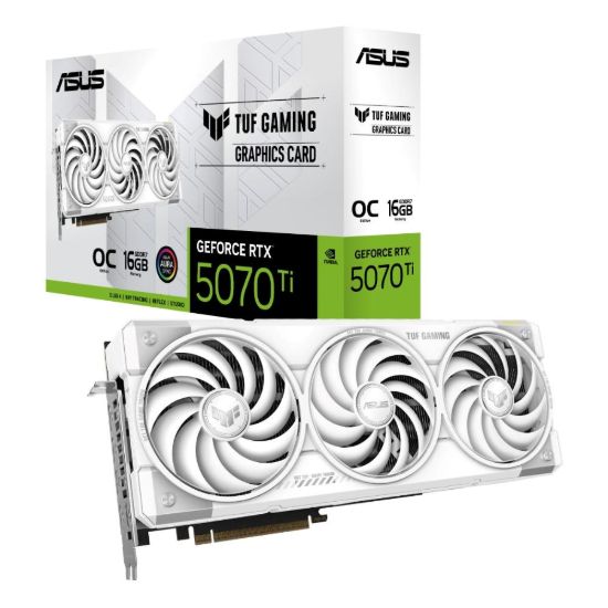 Obrázek ASUS VGA NVIDIA GeForce RTX 5070 Ti TUF GAMING 16GB OC WHITE, 16GB GDDR7, 3xDP, 2xHDMI