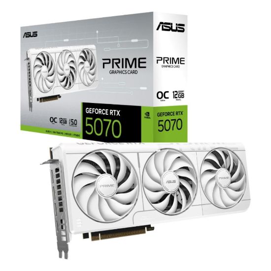 Obrázek ASUS VGA NVIDIA GeForce RTX 5070 PRIME 12GB OC WHITE, 12GB GDDR7, 3xDP, 1xHDMI