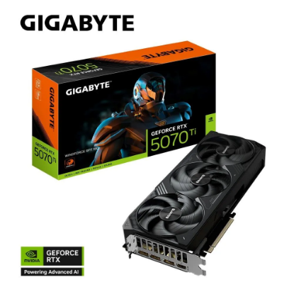 Obrázek GIGABYTE VGA NVIDIA GeForce RTX 5070 Ti WINDFORCE 16G, 16G GDDR7
