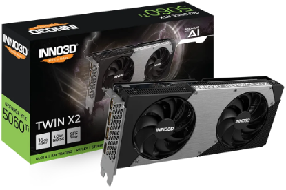 Obrázek INNO3D NVIDIA RTX 5060 Ti 16GB TWIN X2, DLSS 4, GPU Boost, G-SYNC
