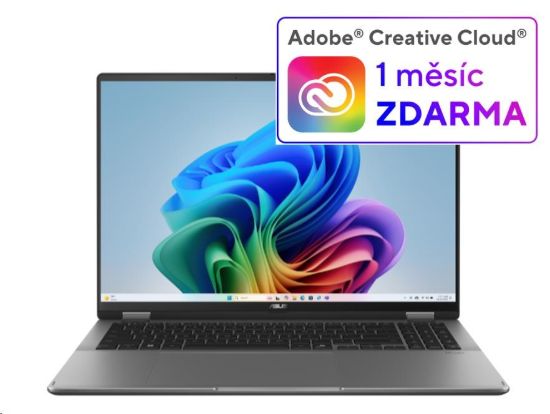 Obrázek ASUS NTB Vivobook 16 Flip (TP3607SA-OLED035X), Ultra7 258V, 16" 2880x1800, 32GB, 1TB SSD, Intel Arc, W11 Pro, Matte Gray