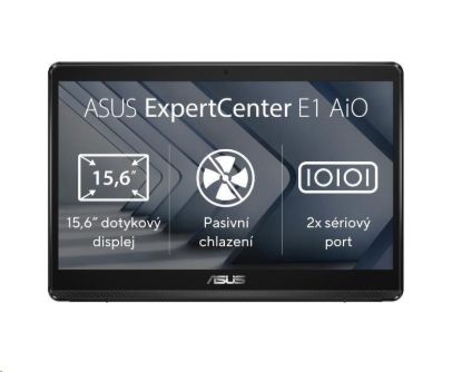 Obrázek ASUS PC AiO ExpertCenter E1 (E1600WKAT-MR4128M), Celeron N4500, 15.6" 1920 x 1080, 4GB, 128GB SSD, UHD, bez OS, Black