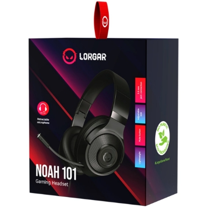 Obrázek LORGAR herní headset Noah 101 drátový, 3.5 jack, 2m, černá