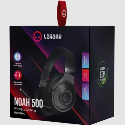 Obrázek LORGAR herní headset Noah 500, BT 5.3, až 58 hodin černý