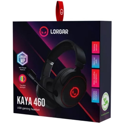 Obrázek LORGAR herní headset Kaya 460, RGB, USB-A, výsuvný mikrofon s ANC, náušníky 40mm