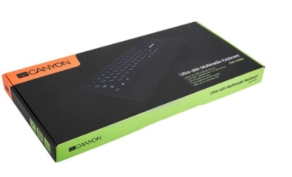 Obrázek CANYON podsvícená pogumovaná USB klávesnice, tenká, multimediální, CZ/SK