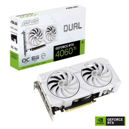 Obrázek ASUS VGA NVIDIA GeForce RTX 4060 Ti DUAL OC EVO 8G WHITE, 8G GDDR6, 3xDP, 1xHDMI