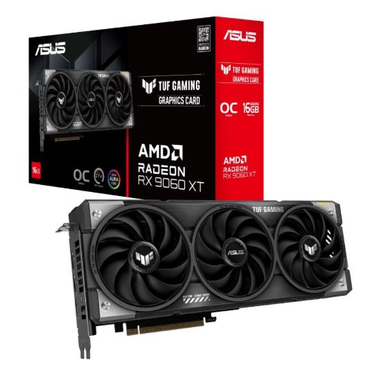 Obrázek ASUS VGA AMD Radeon RX 9060 XT TUF GAMING OC 16GB, RX 9060 XT, 16GB GDDR6, 2xDP, 1xHDMI