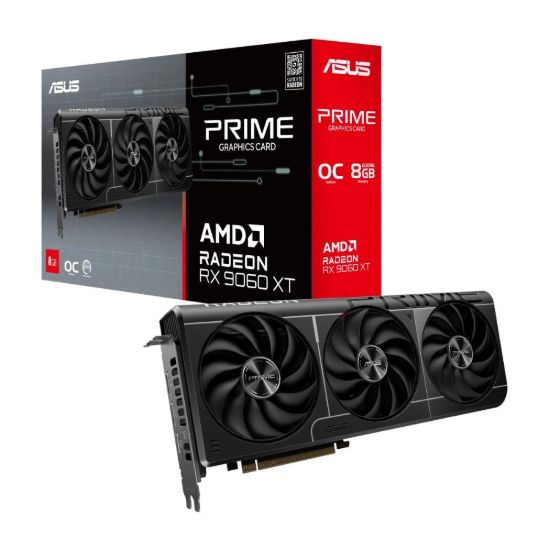 Obrázek ASUS VGA AMD Radeon RX 9060 XT PRIME OC 8GB, RX 9060 XT, 8GB GDDR6, 2xDP, 1xHDMI