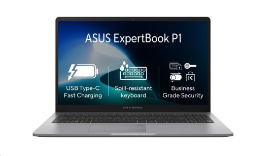 Obrázek ASUS NTB ExpertBook P1 (P1503CVA-S70621), i3-1315U, 15,6" FHD, 8GB, 512GB SSD, UHD, No OS, Misty Grey