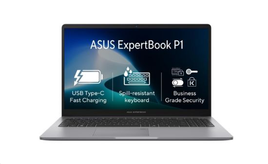 Obrázek ASUS NTB ExpertBook P1 (P1503CVA-S71109X), i5-13420H, 15.6" 1920x1080, 16GB, 512GB SSD, UHD, W11 Pro, Misty Grey
