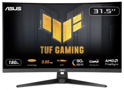 Obrázek ASUS LCD TUF Gaming VG32WQ3B, 31.5" 2560x1440, 180Hz, 1ms, 350nits, Curved, FF, Repro, DP, HDMI, Audio, Vesa, Black