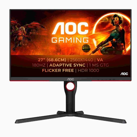 Obrázek AOC MT VA LCD WLED 27" Q27G3XMN/BK - VA panel, 2560x1440, 180Hz, HDMI, DP, pivot