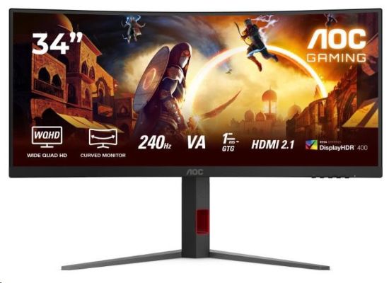 Obrázek AOC MT 34" CU34G4Z - 3440x1440,VA,240Hz,2xHDMI,DP,USBhub,Pivot,Zakřivený