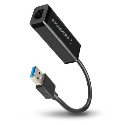 Obrázek AXAGON ADE- SR, USB- A 3.2 Gen 1 - Gigabit Ethernet síťová karta, auto instal, černá