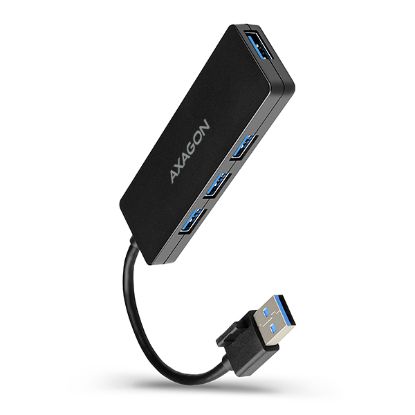 Obrázek AXAGON HUE- G1A, 4x USB 3.2 Gen 1 SLIM hub, kabel Type- A 14cm napevno