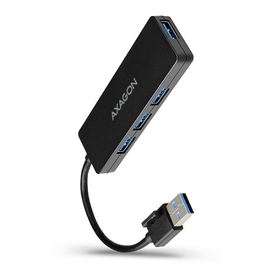 Obrázek AXAGON HUE-G1A, 4x USB 3.2 Gen 1 SLIM hub, kabel Type-A 14cm napevno