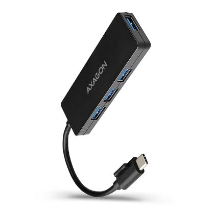 Obrázek AXAGON HUE-G1C, 4x USB 3.2 Gen 1 SLIM hub, kabel Type-C 14cm napevno