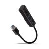 Obrázek AXAGON HMA- CR3A, USB 3.2 Gen 1 hub, porty 3x USB- A + čtečka karet SD/ microSD, kovový, kabel USB- A 20cm