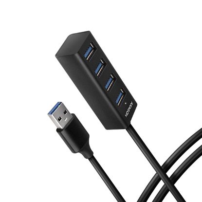 Obrázek AXAGON HUE- M1AL, 4x USB 3.2 Gen 1 MINI hub, kovový, kabel USB- A 1.2m
