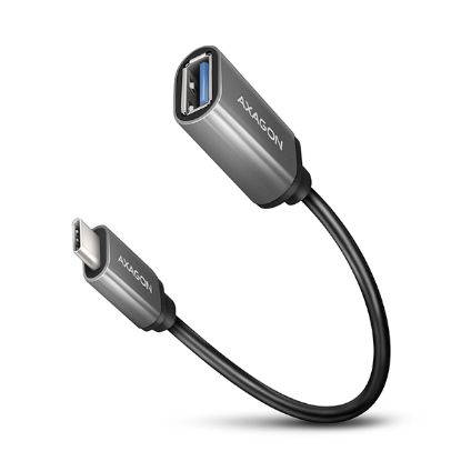 Obrázek AXAGON RUCM- AFAC, kabelová redukce USB- C (M) <- > USB- A (F), 20cm, USB 3.2 Gen 1, 3A, ALU