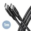 Obrázek AXAGON BUCM- CM10AB, HQ kabel USB- C <- > USB- C, 1m, USB 2.0, PD 60 W 3A, ALU, oplet, černý