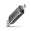 Obrázek AXAGON CRE- DAC, USB- C + USB- A, 5 Gbps - MINI čtečka karet, 2- slot & lun SD/ microSD, podpora UHS- I