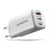 Obrázek AXAGON ACU- DP Q65 W, GaN nabíječka do sítě 65 W, 3x port (USB- A + dual USB- C), PD3.0/ QC4+/ PPS/ Apple, bílá