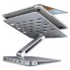 Obrázek AXAGON HMC- STND, stojan pro 10"- 17" notebooky, USB 5Gbps hub, 3x USB- A, HDMI 4k/ 60 Hz, RJ- 45, PD 100 W, kabel USB…