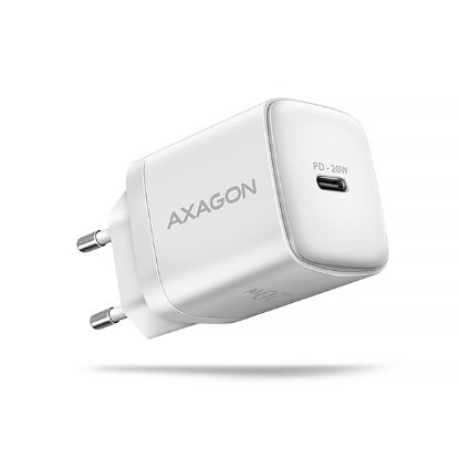 Obrázek AXAGON ACU-PD20W, nabíječka do sítě 20W, 1x port USB-C, PD3.0/PPS/QC4+/AFC/Apple, bílá