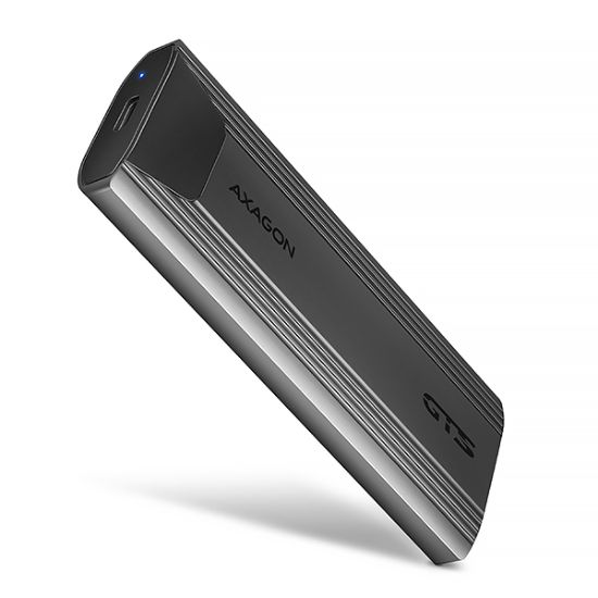 Obrázek AXAGON EEM2-GTS2, USB-C 10Gbps - M.2 NVMe & SATA SSD kovový THIN box, bezšroubkový