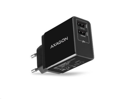 Obrázek AXAGON ACU-DS16, SMART nabíječka do sítě 16W, 2x USB-A port, 5V/2.2A + 5V/1A