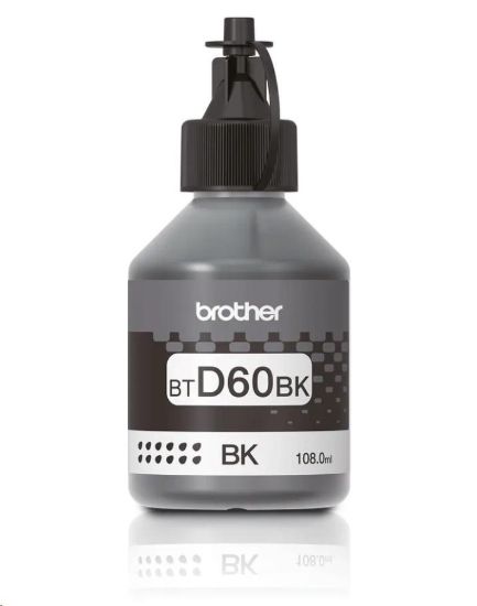 Obrázek BROTHER INK BT-D60BK black pro T4xx, T5xx, T7xx, T9xx cca 6000 stránek, bezpigmentový - INKTANK
